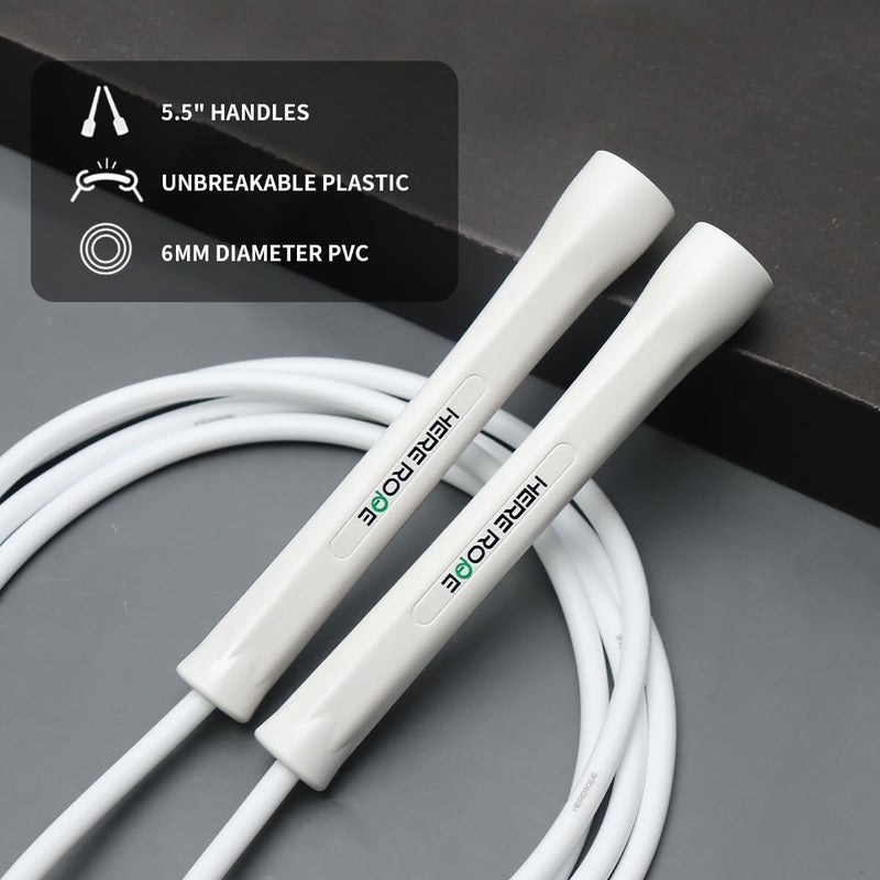 WILLGOO Hererope 6MM PVC Jump Rope for Men & Women Fitness, Speed, Tricks, Cardio Training, Boxing Jump Rope with Unbreakable Handles and Non-Kinking Skipping Rope, Adjustable Jumprope for Indoor Outdoor - Image 2